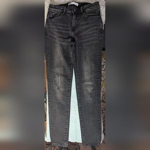 NWOT ZARA black distressed washed denim high rise skinny ankle 5 pocket style